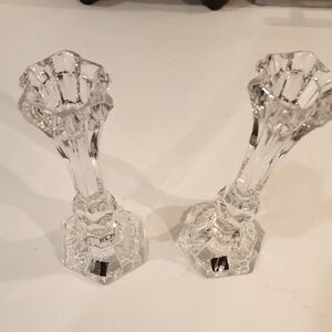 NWOT Crystal Candle Holders 24% PBO
